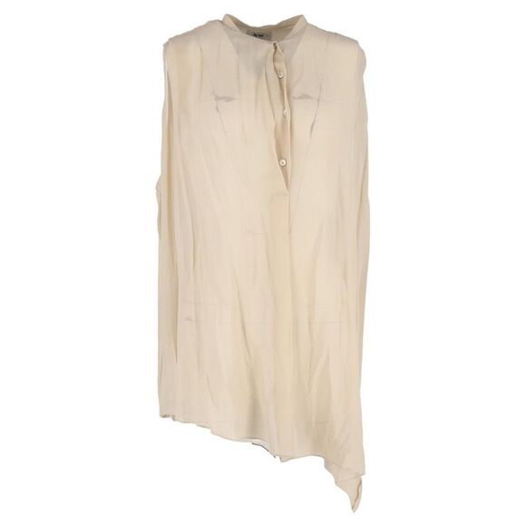 Pre Loved Acne Studios Vintage Asymmetrical Sleeveless Blouse Women beige print